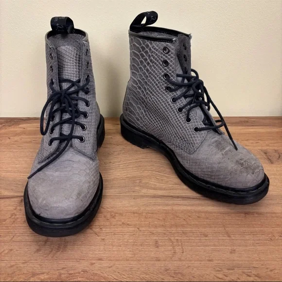 Dr. Martens Black and Gray Combat Boots - Picture 5 of 11